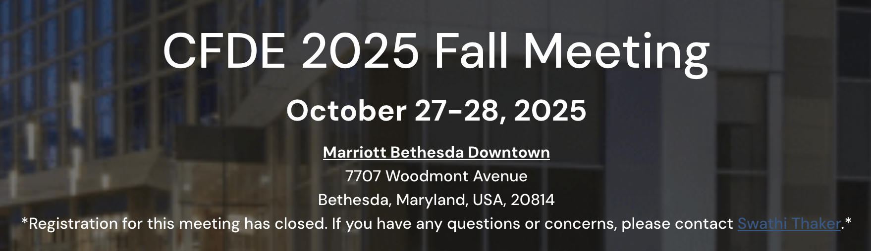 CFDE Fall Meeting